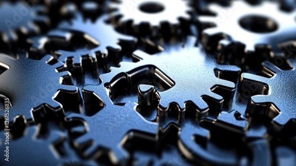 Fototapeta Intricate Metal Gears: A Symphony of Precision Engineering