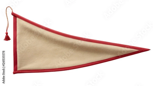 Obraz Blank Beige Pennant with Red Border Perfect for Customization