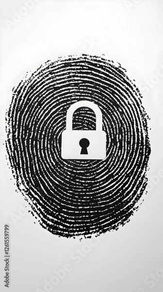 Obraz Digital identity protection abstract view of fingerprint lock technology