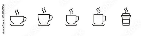 Obraz coffee cup icon set vector