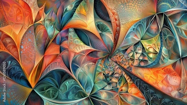 Fototapeta Abstract colorful fractal pattern showcasing intricate designs and dynamic shapes