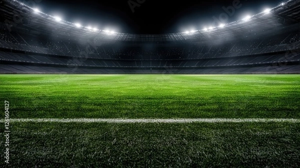 Obraz Night stadium soccer field, empty, spotlight