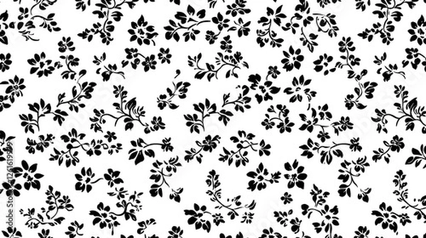 Obraz Dense Floral Pattern Wallpaper with Intricate Branches and Blossoms Elegant Botanical Design