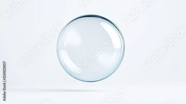 Fototapeta A transparent soap bubble floating gracefully in a minimalistic studio setting