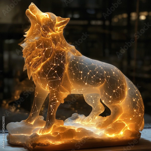 Obraz Stellar Wolf: Radiating Star Clusters in an Animal Shape
