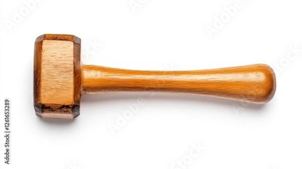 Fototapeta Wooden Hammer Isolated on White Background. Generative AI