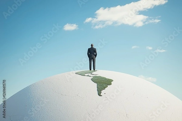 Obraz Business leader contemplating global strategies south america conceptual art outdoor wide angle vision for the future