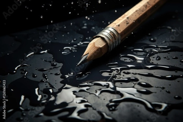 Obraz With Meticulous Strokes of Black Pencil the Artist Captured the Intricate Nuances of the Ruled Paper s Texture
