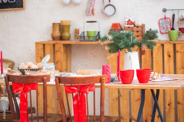 Fototapeta kitchen, Christmas table