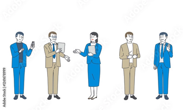 Obraz ミドルからシニアまでビジネスマンの日常風景