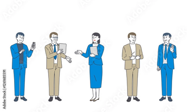 Obraz ミドルからシニアまでビジネスマンの日常風景