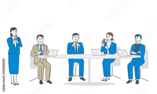 Obraz ポジティブな打ち合わせをするビジネスマン