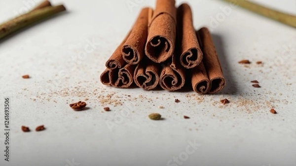 Obraz cinnamon stick on white background