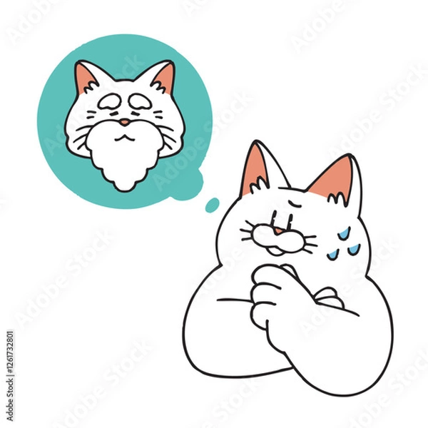 Obraz 老後を心配する猫