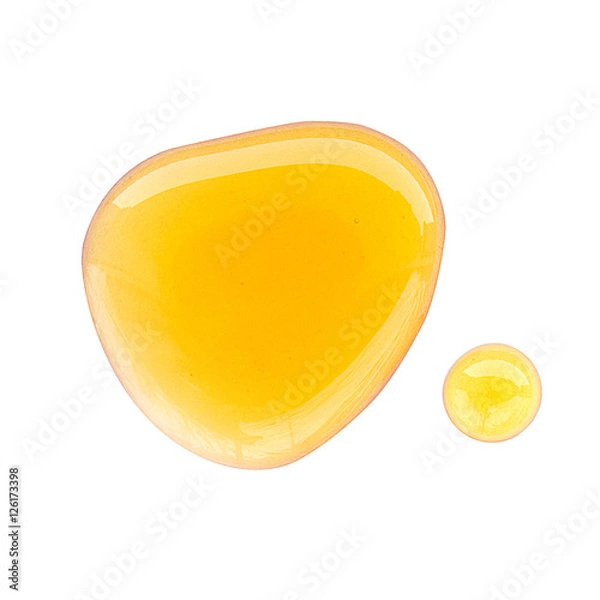 Obraz Honey stains isolated on white background.Spots.View top