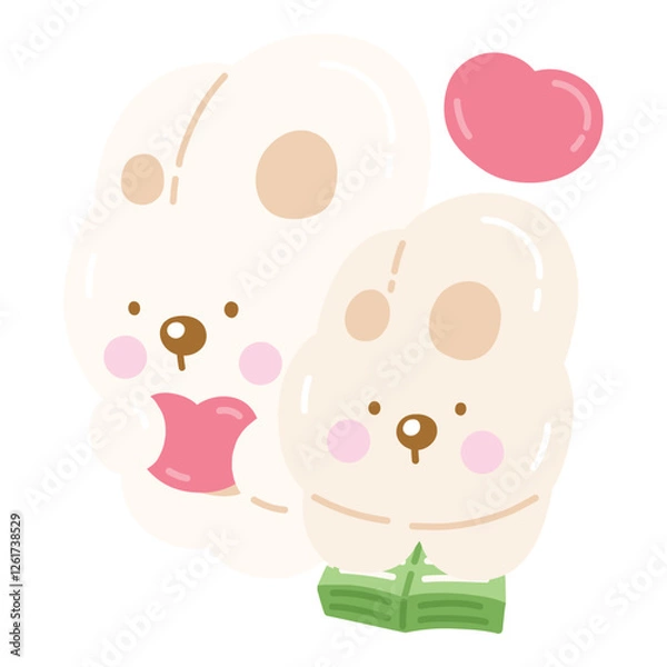 Fototapeta Cute Rabbit with Heart