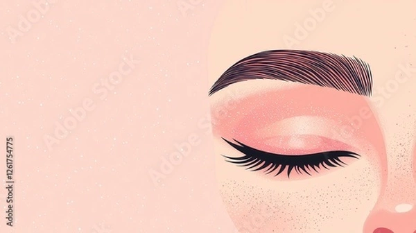 Fototapeta Eyebrow fashion arched expression concept. Elegant Arched Eyebrows with Soft Feathered Details in Portrait