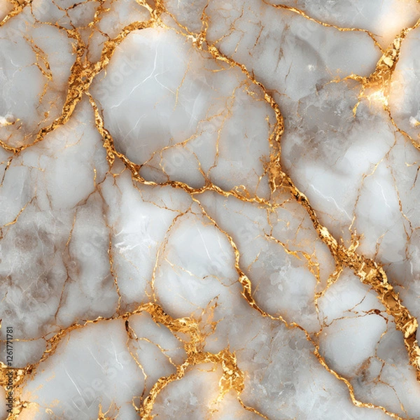 Fototapeta Luxurious marble texture with golden veins pattern abstract background elegant natural stone surface design