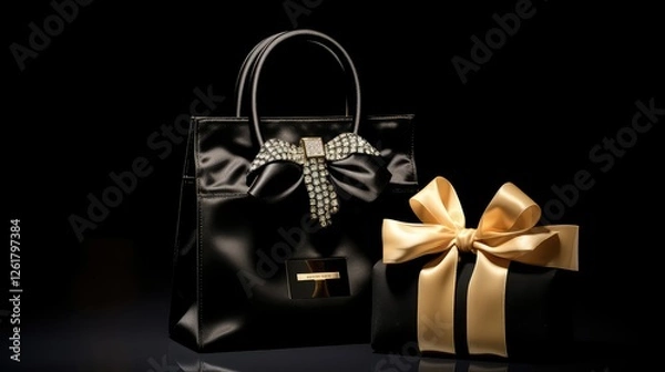 Obraz black mock gift bag