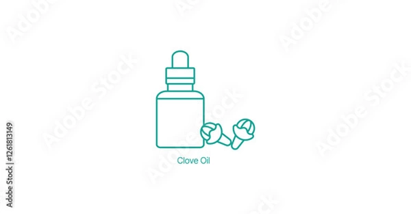 Obraz Clove Oil Bottle Vector Icon, Aromatherapy, Skincare