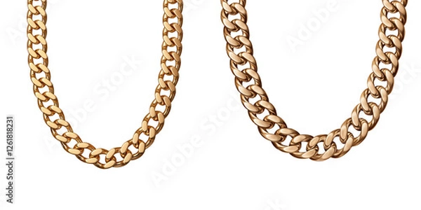 Obraz Two Gold Chains Against Transparent Background