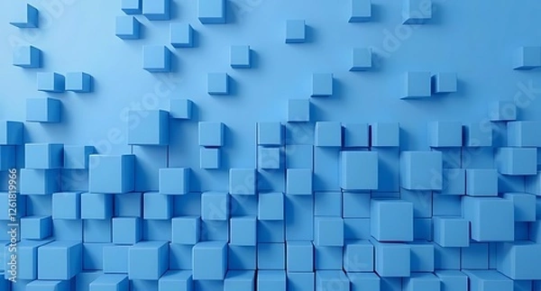 Fototapeta 3d blue blocks background