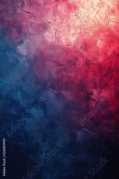 Fototapeta Blue-Red Gradient Background with a Grainy Texture, Generative AI