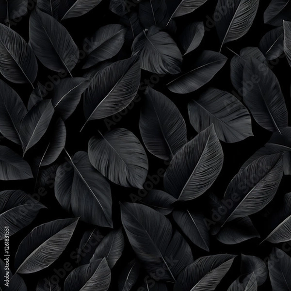 Obraz black leaves background