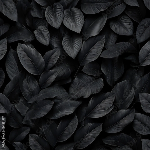 Obraz leaves on black background