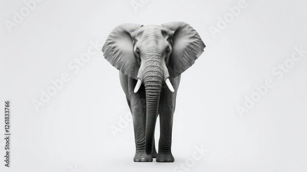 Fototapeta majestic elephant black and white