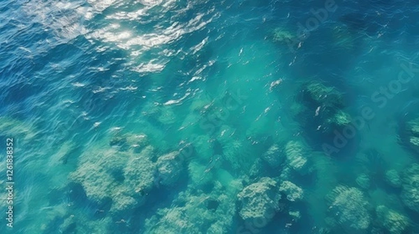Fototapeta clear ocean water aerial