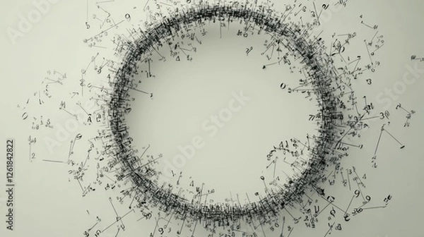 Fototapeta Abstract Numerical Ring: A 3D Visualization of Mathematical Concepts