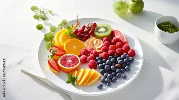 Obraz vegetables white dinner plate