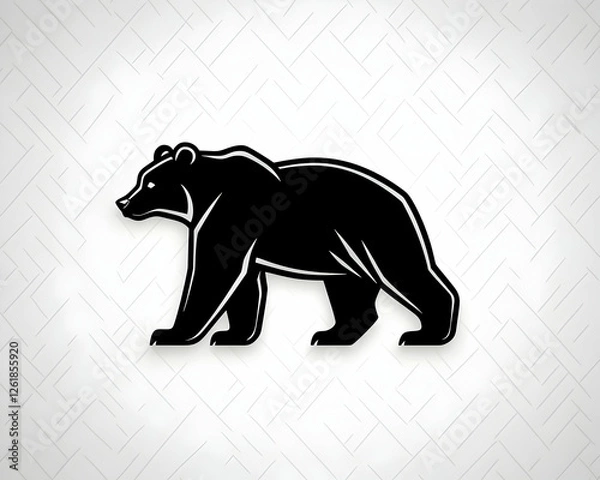 Fototapeta Black bear walking, wildlife imagery, simple background, for design needs. Generative AI