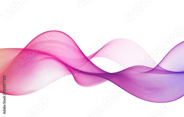 Fototapeta Abstract flowing vibrant color lines on white background