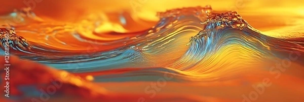 Fototapeta Visualization of heat convection currents in a fluid medium