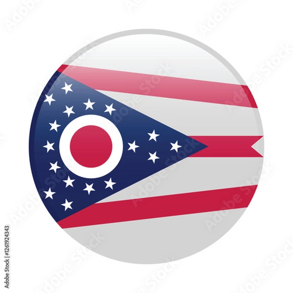 Fototapeta Ohio circle flag logo icon digital vector illustration