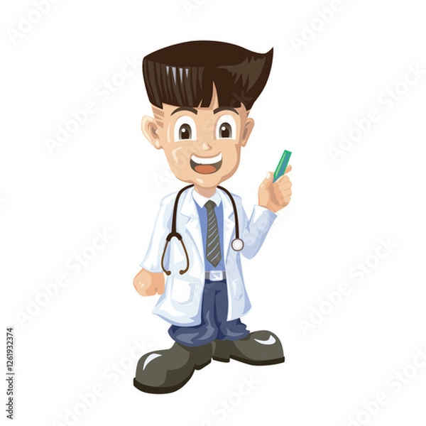 Obraz A little kid wearing doctor costume, EPS10, Don't use transparency.