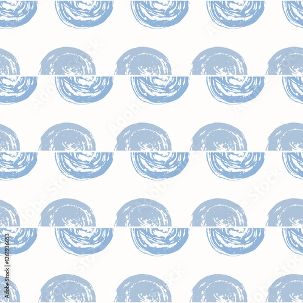 Fototapeta Seamless pattern featuring hand-drawn ink brushstrokes in a swirling, wave-like design, evoking the movement of ocean waves or traditional Japanese woodblock prints. 