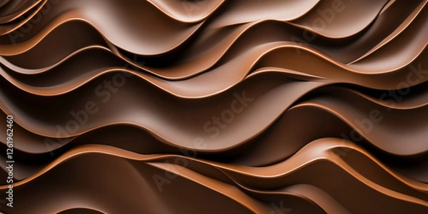 Fototapeta Luxurious waves of rich chocolate tones, blending smooth textures with a sense of depth and movement. A perfect balance of elegance and indulgence.