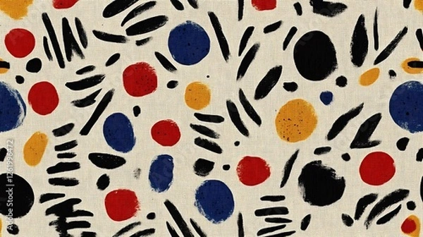 Obraz Abstract Colorful Circles Dashes And Marks Pattern