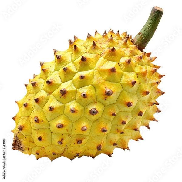 Fototapeta Ripe Yellow Soursop Fruit on White Background