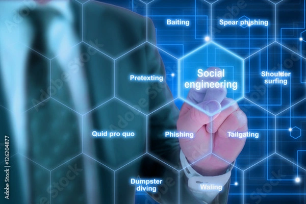 Fototapeta Elite hacker social engineering concept