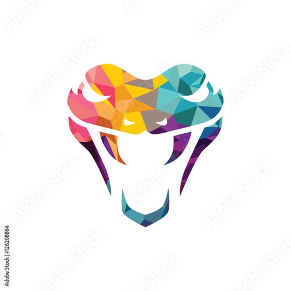Fototapeta vector snake logo template danger snake icon viper black silhouette