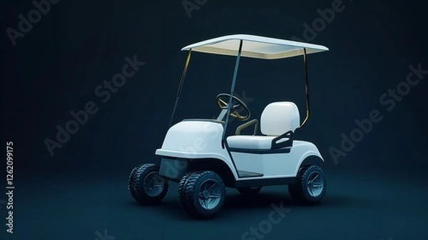 Fototapeta MountaWhite golf cart isolated on white background
in nature new december snow
