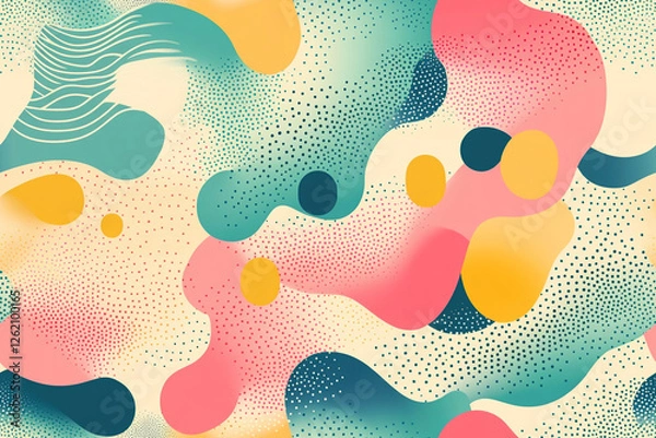 Fototapeta Abstract colored spots and waves forming a soft and harmonious pattern for design, textures, patterns
