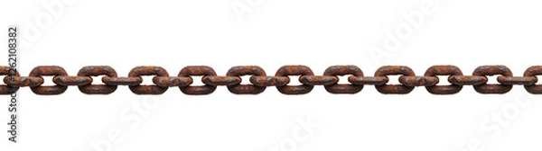 Fototapeta Rusty Chain Link Isolated on transparent background for Industrial Themes