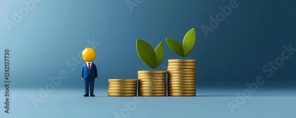 Fototapeta Illustration of a benefits breakdown chart accompanying a salary review, symbolizing holistic compensation analysis