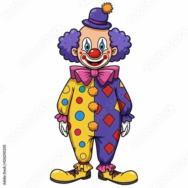 Obraz Colorful cartoon clown illustration.