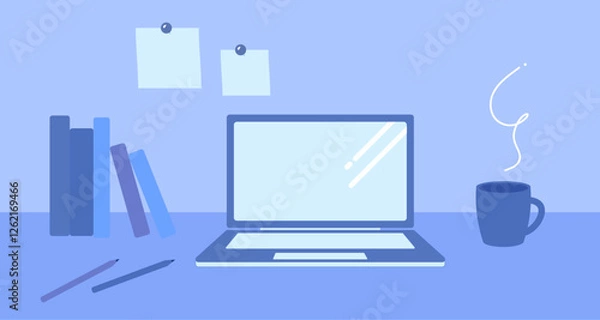 Fototapeta デスク ブルーパープル